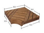Éléments modulaires pour banc de sauna MODULE D'ANGLE, EPICÉA TRAITÉ THERMIQUEMENT RADIATA, 654x654mm