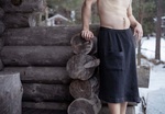 Sauna clothes Clothes for sauna RENTO KENNO WAIST MEN`S SAUNA SKIRT 145x70cm, GRAY